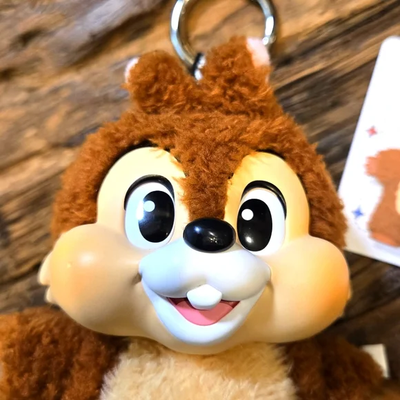 Disney Chip Plush Keychain in Brown and Cream - Picture 6 of 12